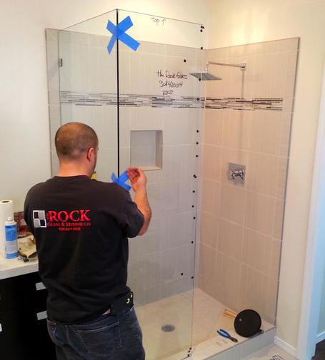 frameless shower door install