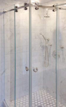 frameless shower door barn roller slider