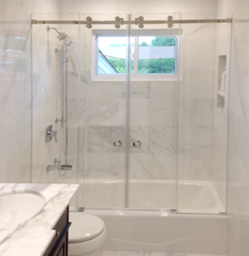 frameless shower door barn roller slider