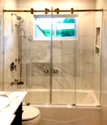 frameless shower door slider barn door