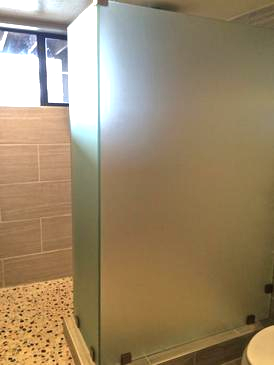 glass framelss walk in shower door frosted install