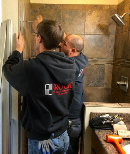 Install framed glass shower door brushed chrome