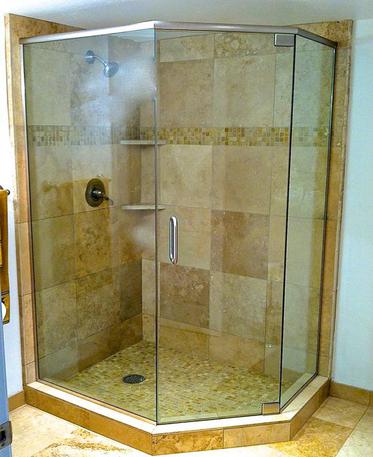 Install framed glass shower door brushed chrome